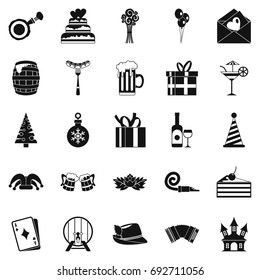 Cake for the holiday icons set. Simple set of 25 cake for the holiday vector icons for web isolated on white background