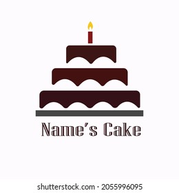 Cake House Logo Concept, Chocolate Cake Vector