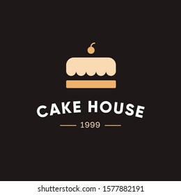 cake house logo design with minimal style 