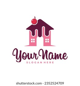Cake House logo design vector. Icon Symbol. Template Illustration