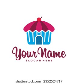 Cake House logo design vector. Icon Symbol. Template Illustration