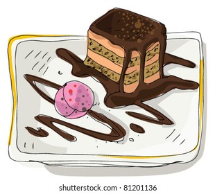 cake and ice cream
