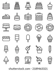 Cake and ice cream icon collection