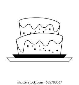 cake with icing icon image 