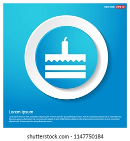 Cake Icon Abstract Blue Web Sticker Button - Free vector icon