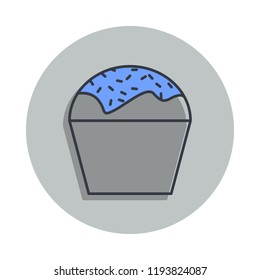 cake icon in badge style. One of web collection icon can be used for UI, UX