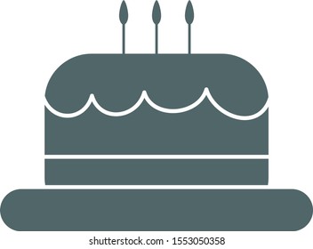 Cake icon. Birthday cake icon. 