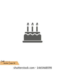 cake icon birthday symbol logo template