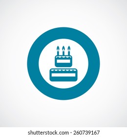 cake icon bold blue circle border, white background  