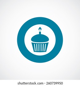 cake icon bold blue circle border, white background  
