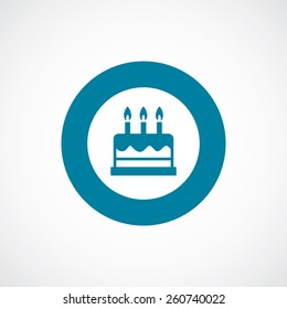 cake icon bold blue circle border, white background  