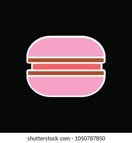 Cake icon. Cartoon vanilla Cake vector icon for web design isolated on black background