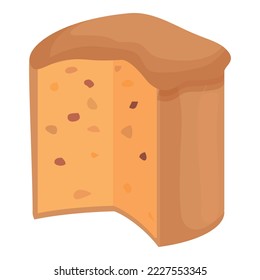 Cake icon cartoon vector. Italian bread. Baked idea