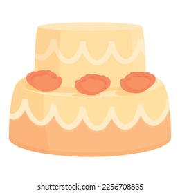 Cake icon cartoon vector. Wedding couple. Chocolate party