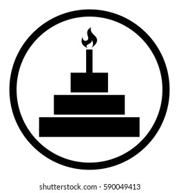 Cake icon in circle on white background