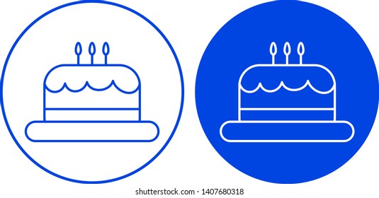 Cake icon in circle. Vector illustration