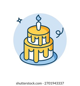 Cake icon clean and modern vector illustration