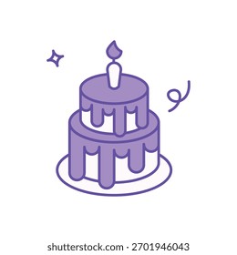 Cake icon clean and modern vector illustration