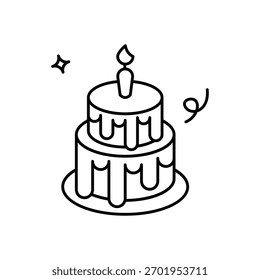 Icono de la torta de Ilustración vectorial limpia y moderna