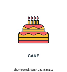Cake icon. Creative 2 colors design fromCake icon from party icon collection. Perfect for web design, apps, software, printing