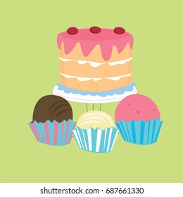 cake icon. cupcake vector. birthday cake. cake decorating.