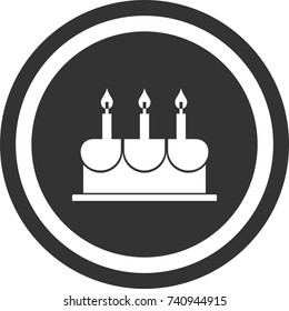 Cake icon , dark round sign design