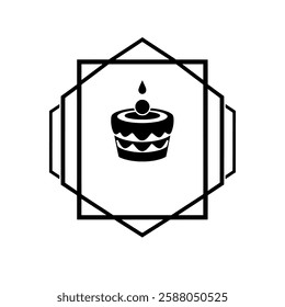 Cake Icon: A delectable dessert image, perfect for bakeries, restaurants, and food blogs. This visually appealing icon is ideal for websites and social media.