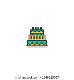 Cake icon design. Gastronomy icon vector illustration