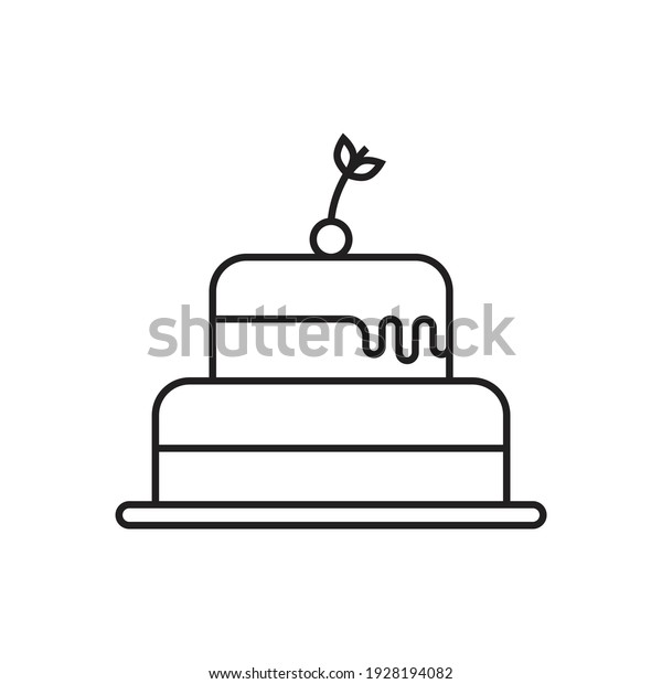 Cake icon design\
isolated on white\
background