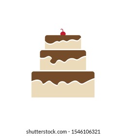 Cake icon design template vector isolated illustration