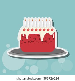 Cake icon design, vector illustration