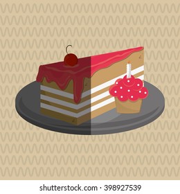Cake icon design, vector illustration