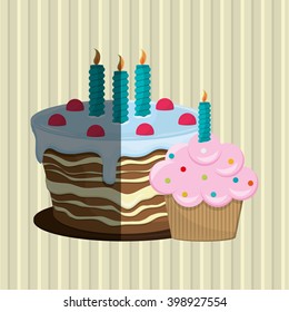 Cake icon design, vector illustration