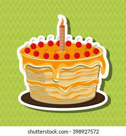 Cake icon design, vector illustration
