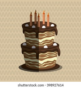Cake icon design, vector illustration