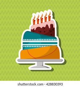 Cake icon design, vector illustration