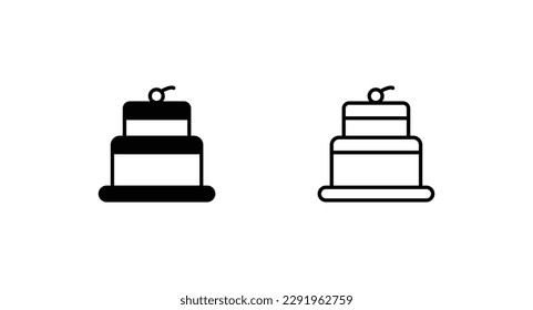 Cake icon design with white background stock illustration