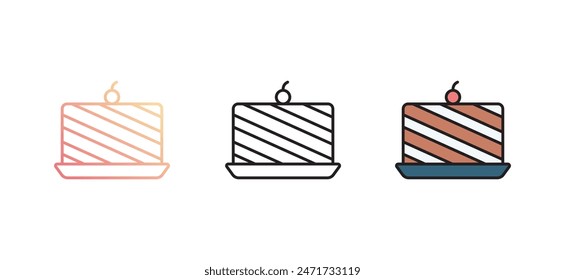Kuchen-Icon-Design mit weißem Hintergrund Stock Illustration