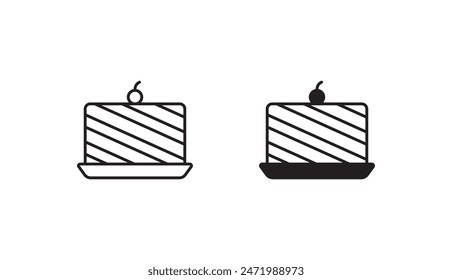 Cake icon design with white background stock illustration
