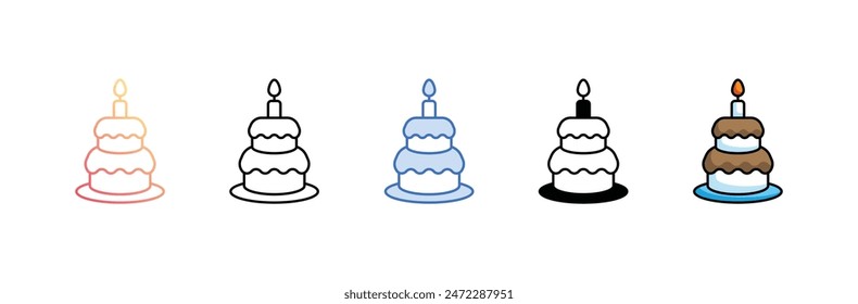 Diseño de icono de torta con fondo blanco ilustración de stock