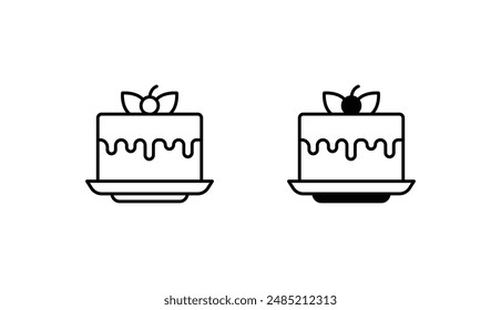 Cake icon design with white background stock illustration