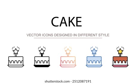 Diseño de icono de pastel con fondo blanco Ilustración de stock