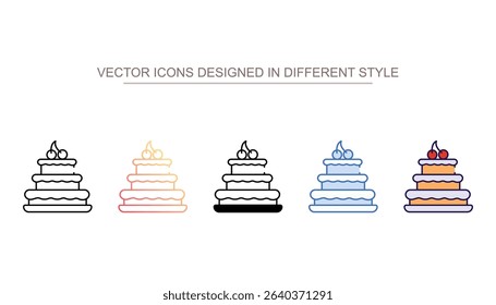 Cake icon design with white background stock illustration