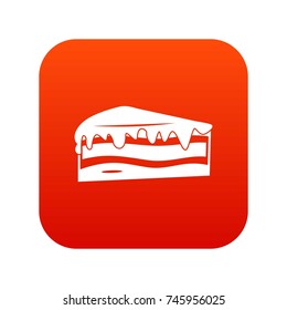 Cake icon digital red for any design isolated on white vector illustration