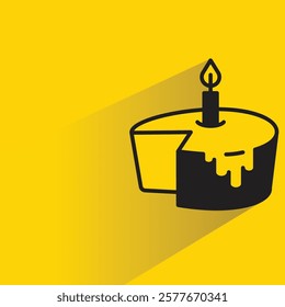 cake icon with drop shadow on yellow background