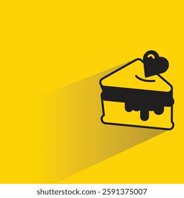 cake icon with drop shadow on yellow background