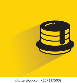 cake icon with drop shadow on yellow background