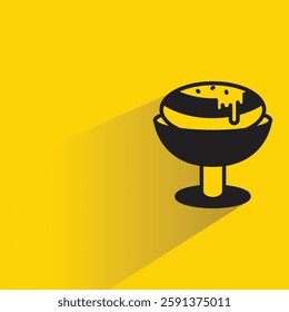 cake icon with drop shadow on yellow background