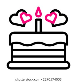 cake icon duocolor black pink colour mother day illustration vector element and symbol perfect.