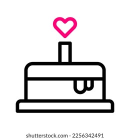 cake icon duocolor red valentine illustration vector element and symbol perfect. Icon sign from modern collection for web.